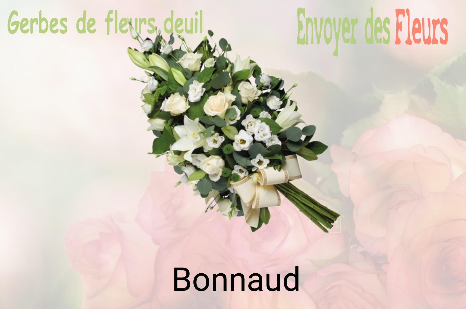 Gerbe de fleurs de deuil livrée à Bonnaud